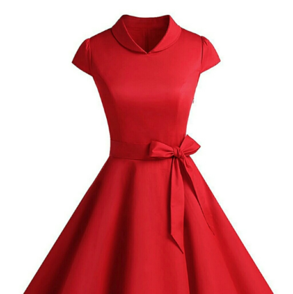 Red retro circle dress